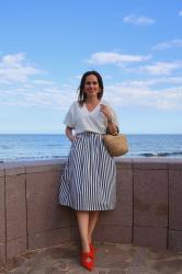 FALDA MIDI DE RAYAS