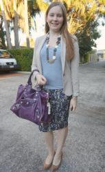 Dressing Up Tees For The Office: Business Casual Style With Pencil Skirts and Blazers