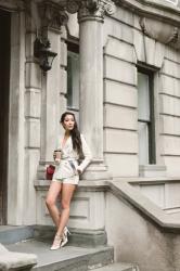 Spring Suit :: White blazer & Ivory pumps