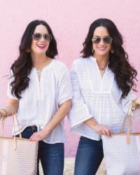Barrington Summer Monogram Stripe Tote