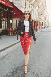 2 façons de porter la jupe rouge ou rose