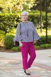 Navy Stripe Tee & Pink Pants