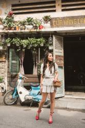 Hello Saigon :: Summer dress & Box straw bag