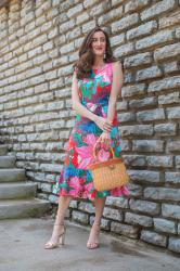 Floral Print Midi Dress