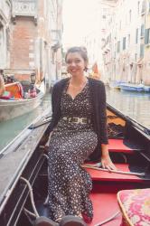 Rialto bridge and gondolas in Venice #October 2017