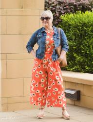 Orange Floral Jumpsuit