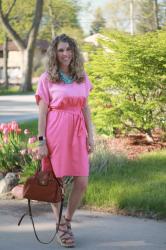 Colorblock Pink Dress for Spring 