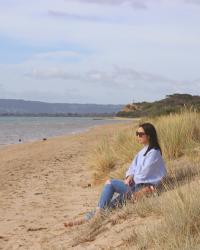 Autumn at the beach - Paste blue outfits