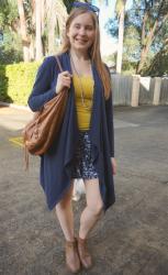 Two Ways To Wear Jeanswest Waterfall Drape Cardigan in Navy