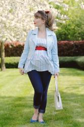 Outfit: baby blue biker