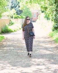 Black Floral Jumpsuit Outfit