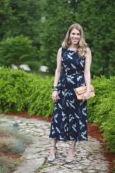 Printed Navy Jumpsuit & Confident Twosday Linkup