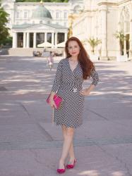 Black and White Wrap Dress 