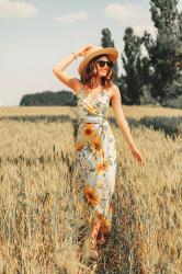 Wheat field and silk dress