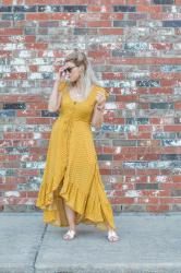 Mustard Polka Dot Prairie Dress.