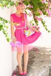 {Outfit}: Pink Dress and Dumbo Bag