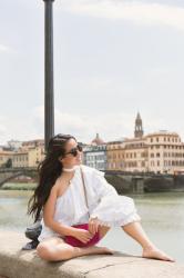 Ruffles in Florence :: Off Shoulder top & Gucci Marmont bag