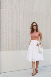White skirt Summer outfit 