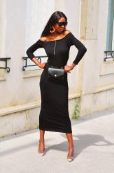 La petite robe noire style Bardot