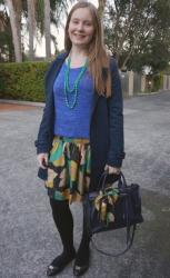 Accessorising Bags & Winter Office Wear With Printed Skirts