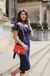 Ruffled Denim Jumpsuit