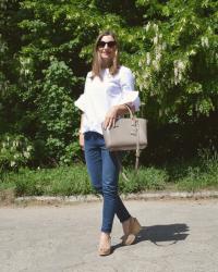 letnia klasyka-torebka Ralph Lauren, dżinsy MK i koszula Calvin Klein