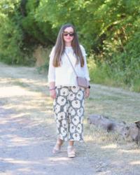 Floral Print Culottes Outfit