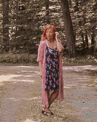 Floral Sundress & Kimono: Running Behind