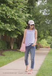 Blue Stripes & Pink Accessorized