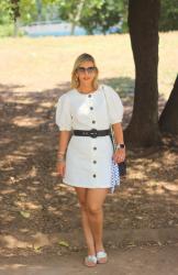 White Buttoned Dress