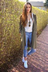 jeans, khaki and white