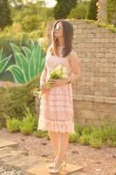 Pink lace dress