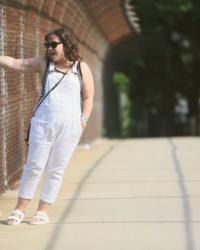 What I Wore: Gap White Overalls