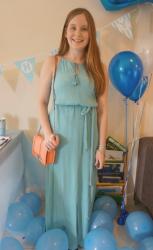 Birthday Party Maxi Dresses For Any Weather with Rebecca Minkoff Small Love Bag in Pale Coral