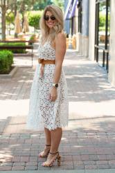 White Lace Midi Dress with en.sem.ble + Kindred Shops.