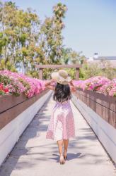 Pink Gingham Sundress + Bow Hat