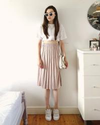 Shein midi skirt styled three ways