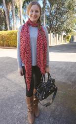 Leopard Print Scarves, Knits, Skinny Jeans and Balenciaga Bags