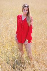 red romper