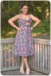 A Striped Floral Tie-Front Button Down Dress!