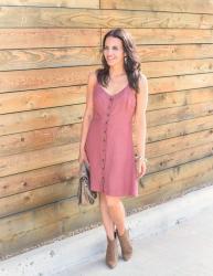 Pink Button Front Dress