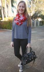 Monochrome Skinny Jeans Outfits With Converse and Scarves from Fashion Scarf Girl