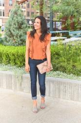 Orange Ruffle Top