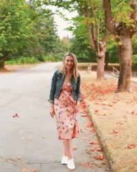 Floral Dress And White Sneakers