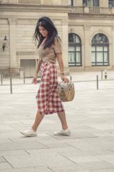 Checkered Midi Skirt