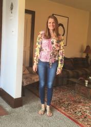 Floral Patchwork Wrap Blouse