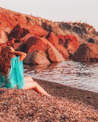 Czerwona plaża na Santorini | Red beach