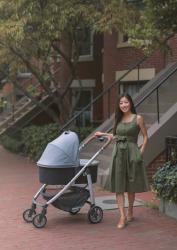 Strolling into September // Olive Fit + Flare Dress