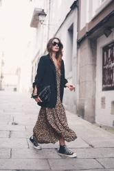 leopard dress + all star