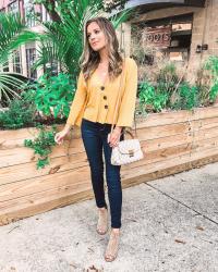 Transitional Yellow Top + The Softest Jeans EVER...